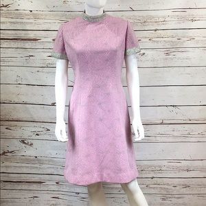 Vintage  1970’s Leslie Fay Lilac & Silver Dress